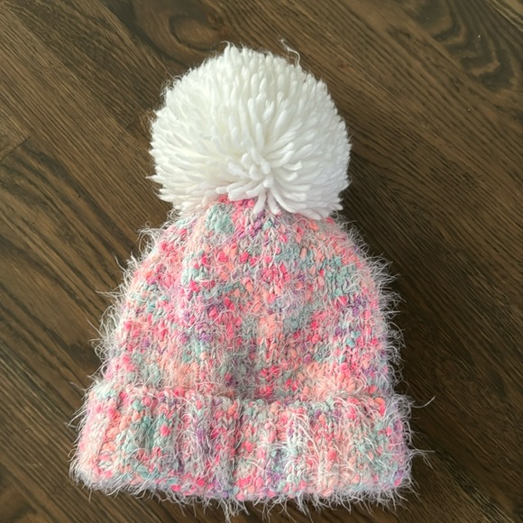 Children’s place kids large pom pom winter beanie in confetti pattern soft - Picture 1 of 5